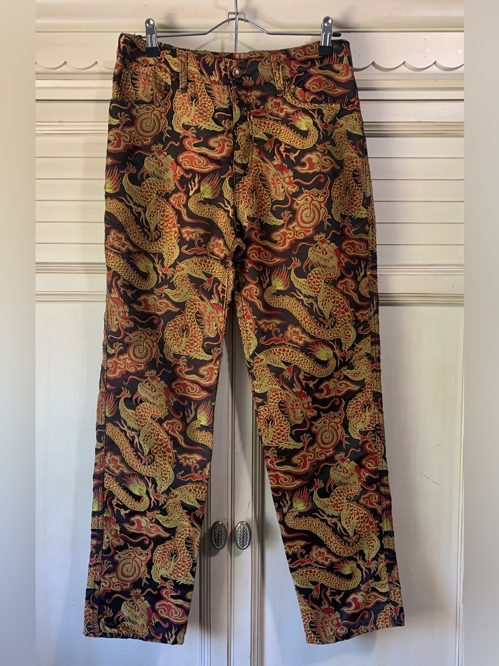 Tripp NYC Embroidered Dragon Print Pants Vintage Women’s Medium Size 30